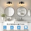 POWLIG 14-in 2-Light Modern Matte Black Dimmable Bathroom Vanity Light with Cone Clear Glass Shade - 4 of 4