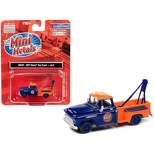 1957 Chevrolet Stepside Tow Truck "Gulf" Blue and Orange 1/87 (HO) Scale Model Car by Classic Metal Works