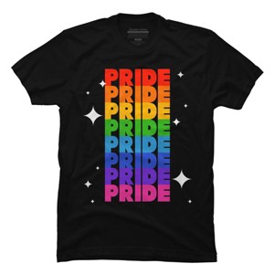 Adult Design By Humans Rainbow Pride Word Stack With Stars By Billmedzz T-Shirt - 1 of 2