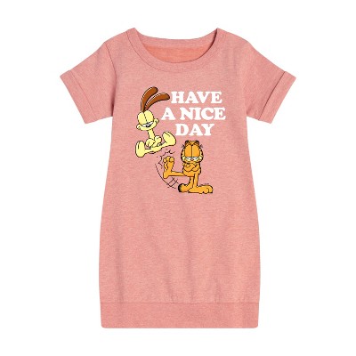 - Garfield - Have A Nice Day Graphic Short Sleeve Fleece Dress