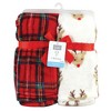 Hudson Baby Unisex Baby Silky Plush and Coral Fleece Blanket, Rudolph, 30x36 inches - 2 of 4