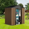 6x4 FT Metal Outdoor Storage Shed with Sloping Roof & Vents, Waterproof Anti-UV for Backyard, Patio, Garden, Poolside - 2 of 4