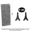 Big Dot of Happiness Stars Over Paris - Paper Straw Decor - Parisian Themed Party Striped Decorative Straws - Set of 24 - 3 of 4