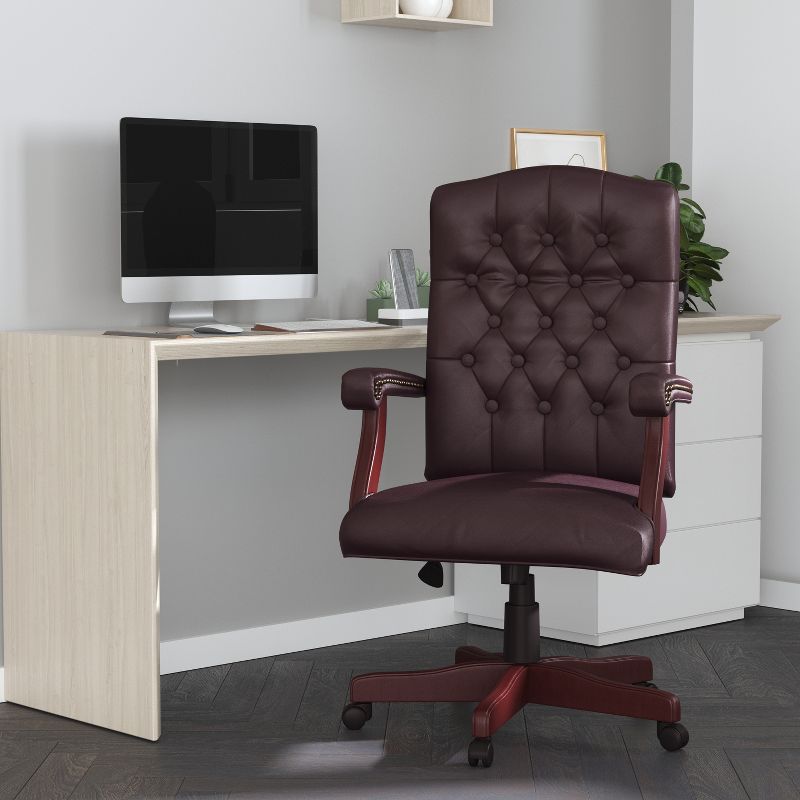 Merrick Lane High Back Tufted Home Office Chair With Height Adjustment And 360° Swivel, 3 of 19
