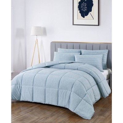 King Heathered Blue Down Alternative Cooling Comforter
