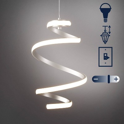 11" Silver Modern Minimalist Aluminum LED Pendant Light
