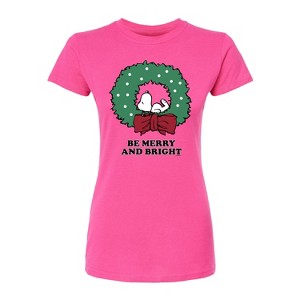 Women's - Peanuts - Holiday Vibes Fitted Graphic T-Shirt - 1 of 3