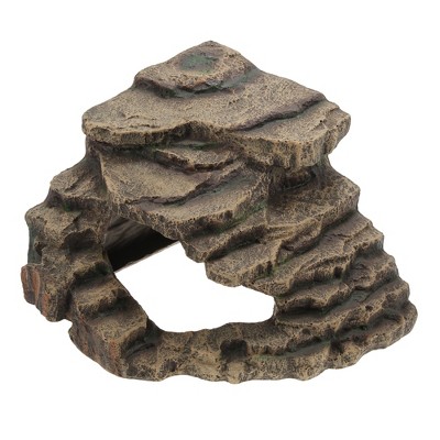 Unique Bargains Resin Tortoise Rock Turtle Basking Platform 12.6"x10.2"x6.9" Brown 1 Pcs