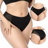 Agnes Orinda Women's Plus Size Panties Underwear Lace Breathable Mid Waist Stretch Briefs - 2 of 4