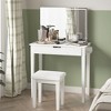 CAVINAS Modern Vanity Desk with Mirror and Lights with Led Lights Vanity Mirror Large Storage Desk with Drawers for Bedroom, White - 2 of 4
