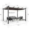 PURPLE LEAF Outdoor 10' x 13' Retractable Pergola with Canopy for Garden Porch Beach Gazebo Wood Grain Frame Pavilion Patio Pergola - 3 of 4