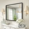 Apmir H Rectangular High-Strength Tempered Glass and Aluminum Alloy Framed French Cleat Mounted Wall Decor Bathroom Vanity Mirror in Matte Black - 4 of 4