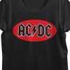 ACDC Logo with Red Ellipse Background at back, digital print on black Adult T-Shirt - 2 of 4