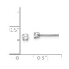 Black Bow Jewelry Kids 3mm Cubic Zirconia Solitaire Stud Earrings in 14k White Gold - 4 of 4