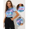 INSPIRE CHIC Women's Clubwear Short Sleeve Shiny Metallic Blouse - 2 of 4