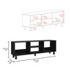 55" Wood TV Stand and Coffee Table Set with Steel Legs and Storage Shelf for Living Room and Bedroom - 4 of 4