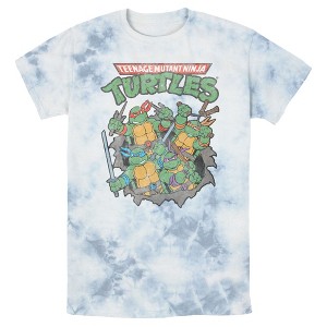 Men's Teenage Mutant Ninja Turtles Retro Turtles in Action T-Shirt - 1 of 4