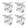 Saro Lifestyle Bejeweled Dragonfly Napkin Ring (Set of 4), Silver - 2 of 4