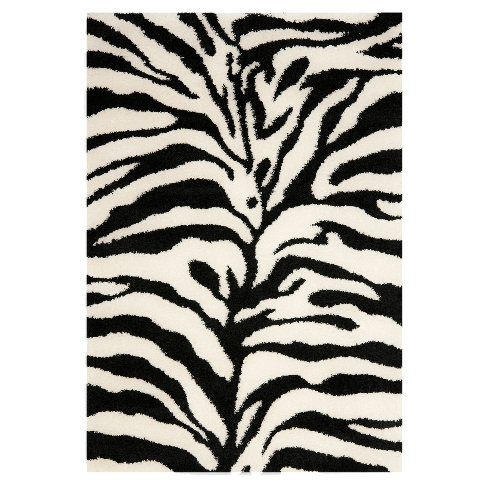 Ivory/Black Zebra Loomed Area Rug - (4'x6') - Safavieh