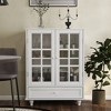 Lycvki Modern Wooden Buffet Cabinet with Double Glass Doors and Drawer - 3 of 4