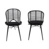 bali & pari Brenna Modern Bohemian Greywashed Rattan and Metal Dining Chair Set - image 3 of 4