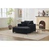 CIPACHO Deep Gray Chaise Lounge (Ottoman + Pillows) Upholstered Sofa Bed Armchair (Living Room/Bedroom) - 3 of 4