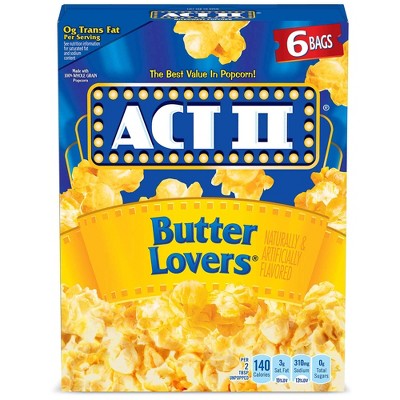 Act II Butter Lovers Microwave Popcorn - 6ct