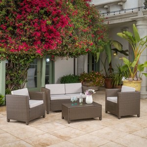 Sapphtopaz Patio Furniture Set Rattan Sectional Outdoor Chairs Porch Furniture with Rectangle Coffee Table Outdoor Sofa for Patio, Garden - 1 of 4