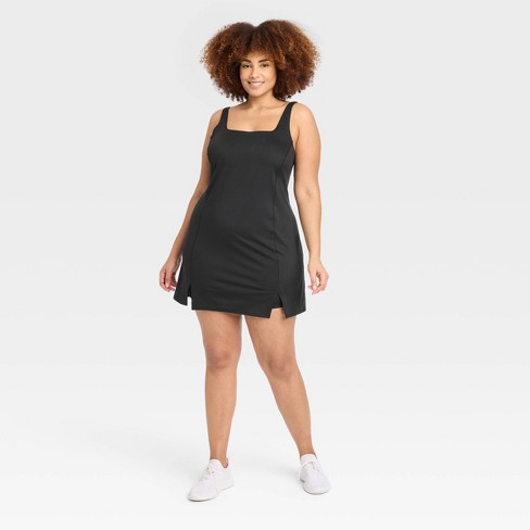 Women's Knit Slit Active Dress - All In Motion™ Black 3x : Target