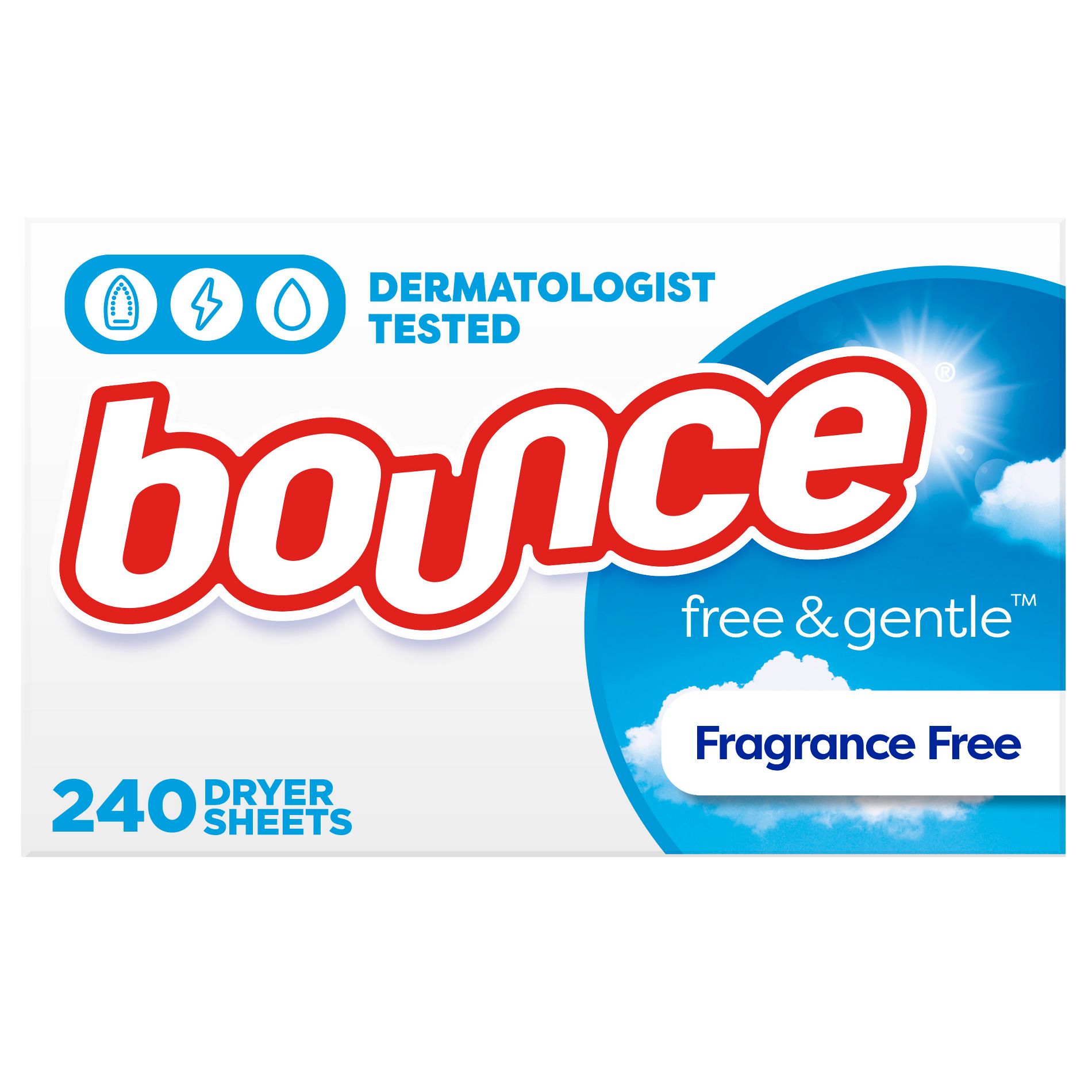 Bounce Dryer Sheets Free & Gentle Unscented
