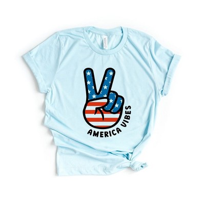 Simply Sage Market Women's Peace Sign Flag Vibes Short Sleeve Graphic Tee