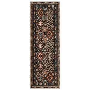 Coolmee  Rug Machine Washable Non-Slip Low Pile Print Pattern Western Rug for Living Room Bedroom Entryway - 1 of 4