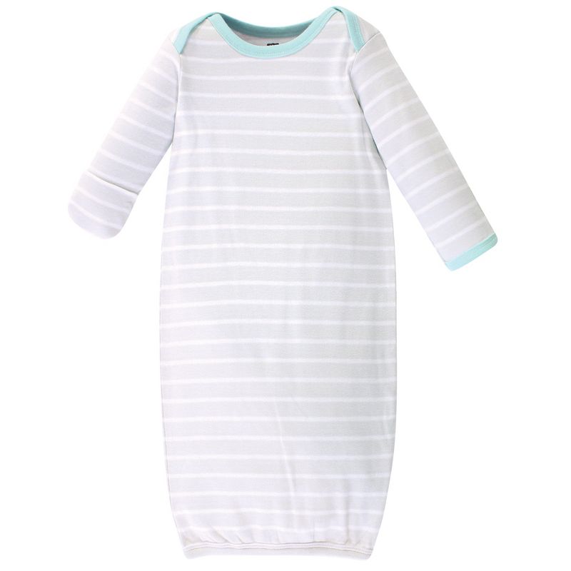 Hudson Baby Infant Boy Cotton Long-Sleeve Gowns 3pk, Alarm Clock, 3 of 6