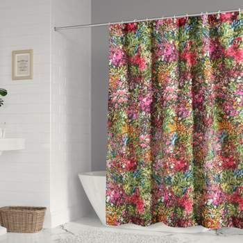 Basel Floral Lined Shower Curtain with Grommets  - Levtex Home