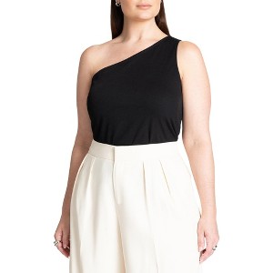 ELOQUII Women's Plus Size Asym Tank - 1 of 4