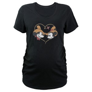 Women's Mickey & Friends Distressed Rodeo Couple Maternity T-Shirt - 1 of 3