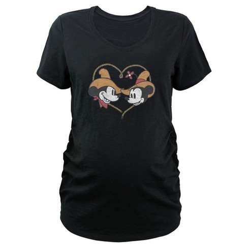 Women's Mickey & Friends Distressed Rodeo Couple Maternity T-Shirt - image 1 of 3