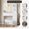 Modern LED Vanity Desk with Mirror,Power Outlet Makeup Vanity Table,3 Drawers,3 Storage Shelves - 3 of 4