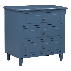 TiramisuBest Embrace sophisticated organization with a contemporary bedside cabinet featuring three robust drawers, offering ample s - 1 of 4