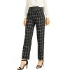 INSPIRE CHIC Women's Plaid Elastic Waist Casual Work Office Long Pants - 2 of 4