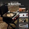 GasOne 2 Burner Flat Top Gas Grill with Lid – Auto Ignition Propane – Premium Stainless Steel Body with Pre Season Griddle, Oil Drip Tray - 3 of 4