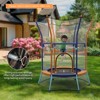 Infans Kids Mini Trampoline w/59" Higher Enclosure Net Seamless Jumping Mat Zipper Door - 3 of 4