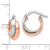 Black Bow Jewelry 7.5x13mm (1/2 Inch) 14k White Gold & 14k Rose Gold Plated Double Hoops - 4 of 4