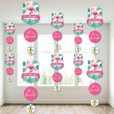 Big Dot of Happiness Pink Flamingo - Party Like a Pineapple - Tropical Summer Party DIY Dangler Backdrop - Hanging Vertical Decorations - 30 Pieces