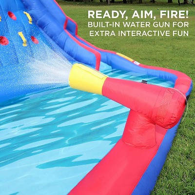 Sunny & Fun Inflatable Dual Slide Water Park with Climbing Wall