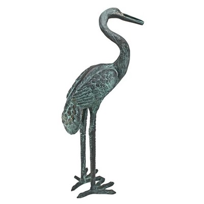 Design Toscano Medium Bronze Crane: Curved Neck