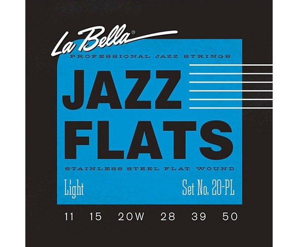 LaBella 20PL Jazz Flats Stainless Steel Flat Wound Light Electric Guitar Strings