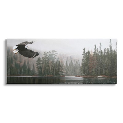 Stupell Industries Eagle Soaring Over Lake Canvas Wall Art