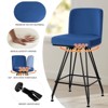 Bekrvio 26" Swivel Counter Height Bar Stools with Back-Faux Leather/Velvet Upholstered, V-Shaped Metal Legs-Modern Counter Stools for Kitchen Island - 2 of 4