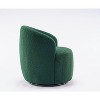 CAVINAS Teddy Fabric Swivel Accent Armchair, Barrel Chair with Ergonomic Backrest & Black Powder-Coated Metal Ring - 2 of 4